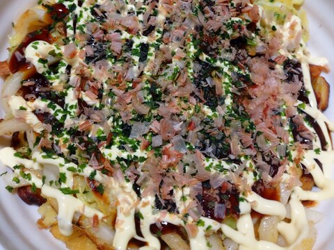 【男の料理】うどんでモダン焼き